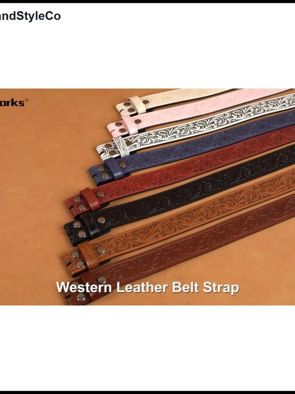 Men's Western Cowboy Leather Belt Strap 1.5
